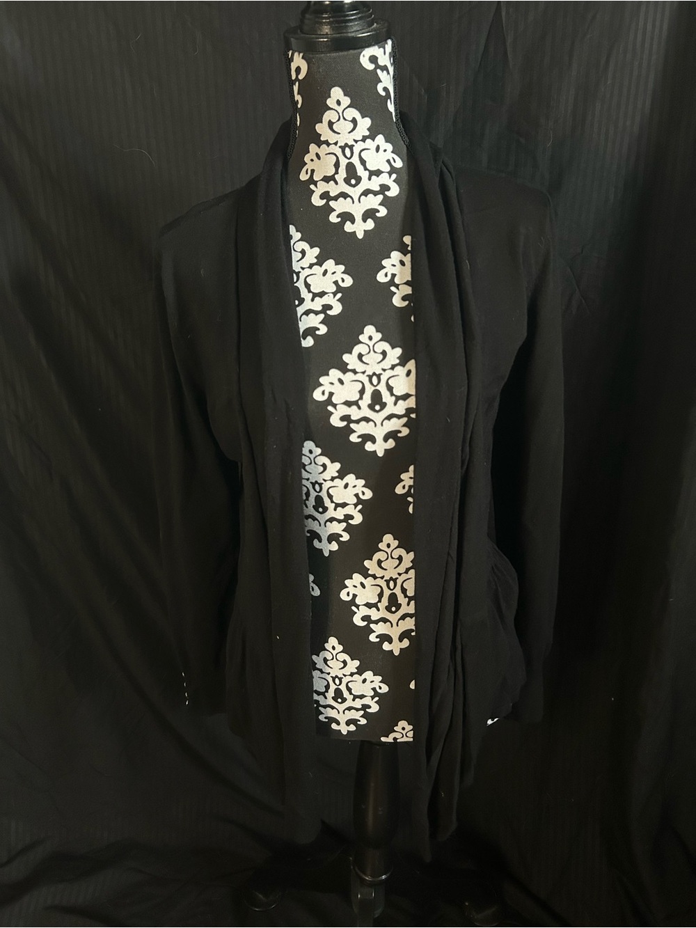 White House Black Market Black Open-Front Cardigan